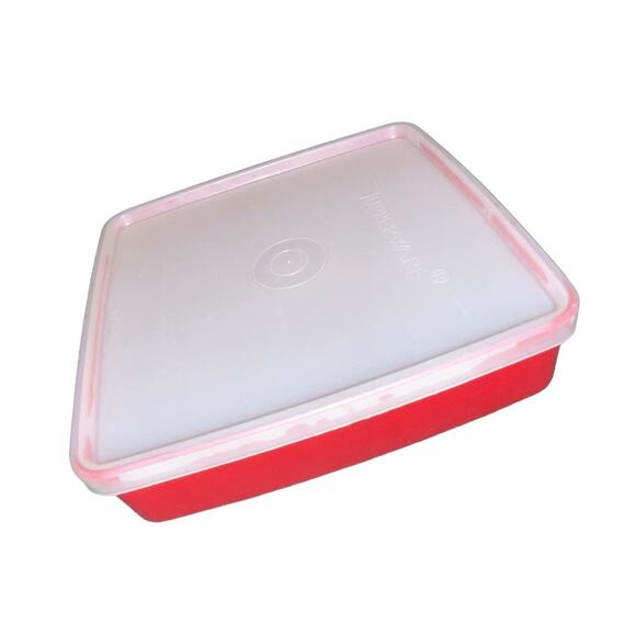 Tupperware Square Away 670 Container 671 Lid Sandwich Box Lunch Keeper Vintage - Picture 4 of 8